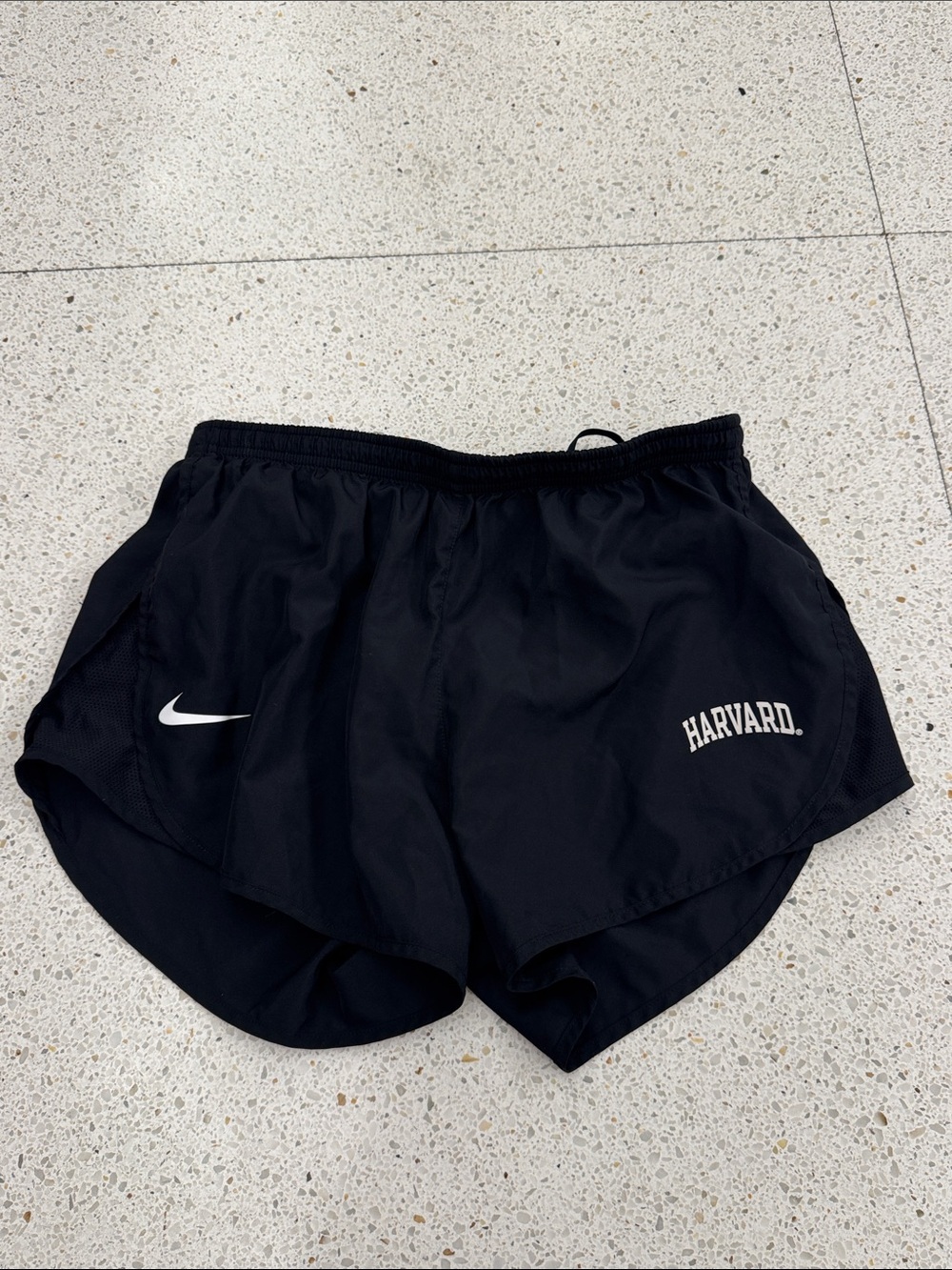 Harvard Nike Women's Black Athletic Running Shorts with White Logo